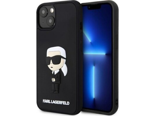 Dėklas Karl Lagerfeld Klhcp14m3drkink Iphone 14 Plus 6.7&Quot  Juodas/Juodas Hardcase Rubber Ikonik 3D
