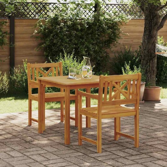 3 Delt Hage Spisebordsett Massivt Tre Akasietre Hagemøbler 2 stk 56x56x90 cm Massivt Tre Akasietre 3 Delt Hage Spisebordsett Massivt Tre Akasietre Hagemøbler 2 stk 56x56x90 cm Massivt Tre Akasietre