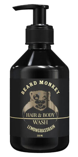 Beard Monkey 250ml Lemongrass Hår- og Kroppssjampo med Fuktighetsgivende Egenskaper