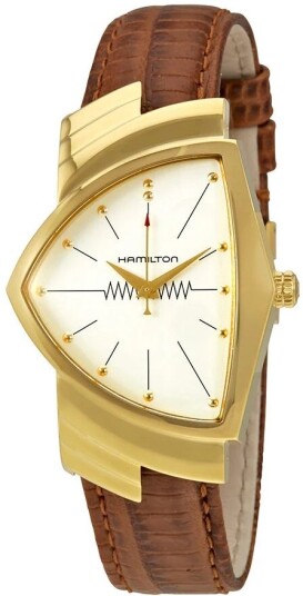Hamilton Herreklokke H24301511 American Classic Ventura Hvit/Lær