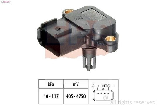 Lufttrykksensor høydetilpasning EPS 1.993.077 Lufttrykksensor høydetilpasning EPS 1.993.077