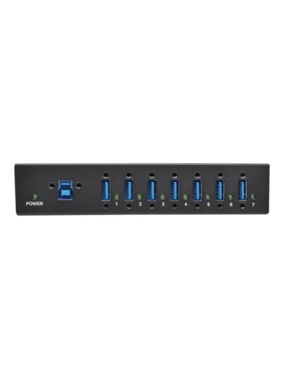 Eaton series 7 Port USB 3.0 Hub SuperSpeed with Dedicated 2A USB Charging iPad Tablet Metal USB hub USB 3.2 7 porter Svart U360 007 IND