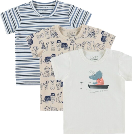 Hust and Claire T skjorte   Albert Hunder   3 pack   Sement   Hust and Claire   62   T skjorte   Beige