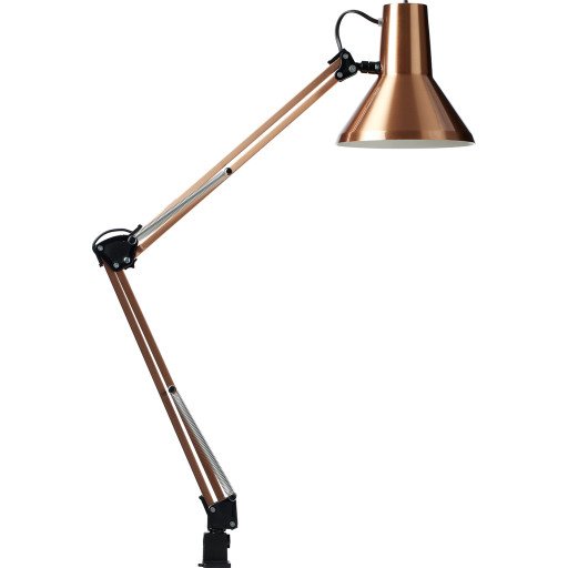 Jensen bordlampe m/bordklemme og veggfeste Kobber