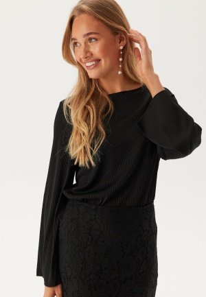 VILA Vilupia Boatneck L/S TOP Black Beauty M
