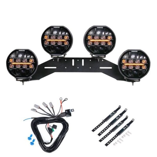 Ekstralys PURELUX 7200   Round / 18 cm / 108W 4 stk   Komplett sett WRC