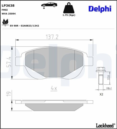 DELPHI LP3638 Bremseklosser