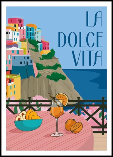 La Dolce Vita Italian Coast and Aperitivo Plakat Plakat / 100x150cm