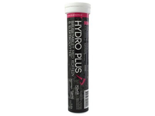 PurePower Hydro Plus brusetabletter med koffein og elektrolytter bringebær 20 x 4 g PurePower Hydro Plus brusetabletter med koffein og elektrolytter bringebær 20 x 4 g