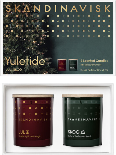 Skandinavisk Yuletide duftlys gavesett 2 deler 65 g