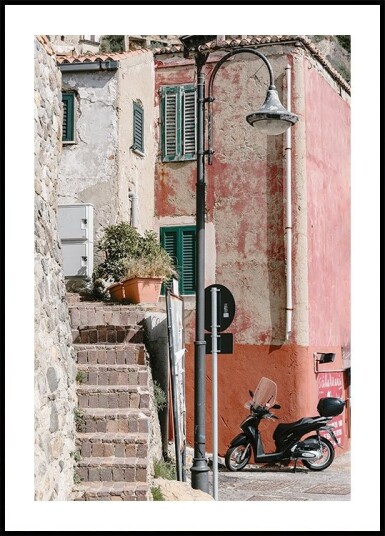 Street scene Scilla Italy Plakat / 100x150cm