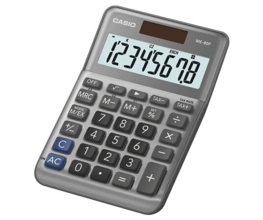Casio Ms-80F, Desktop, Grunnleggende, 8 Sifre, Batteri/Solcelle, Grå Casio Ms-80F, Desktop, Grunnleggende, 8 Sifre, Batteri/Solcelle, Grå