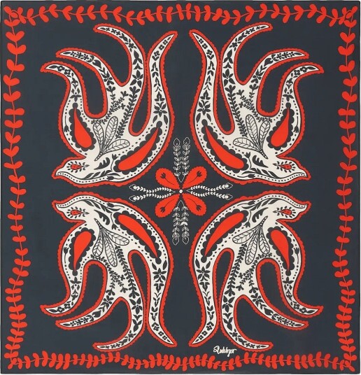 RODEBJER Rodebjer Four Swallow Scarf   Navy   ONES