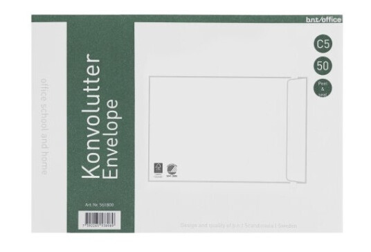 Kuverter C5p 80G Peel & Seal 162X229 Mm Hvid 50 Stk.