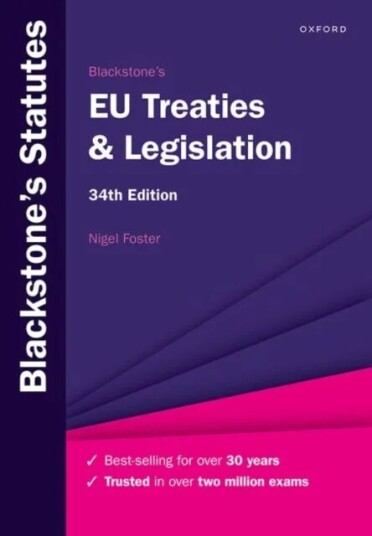 Blackstone'S Eu Treaties & Legislation Av Nigel (Visiting Professor Of European Law At The Europa-Institut Visiting Professor Of European Law