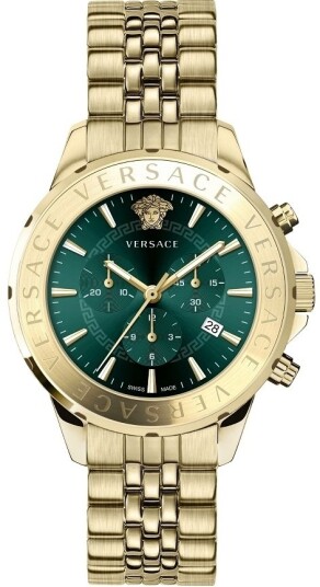 Versace Herreklokke VEV600619 Chrono Signature Grønn/Gulltonet stål Versace Herreklokke VEV600619 Chrono Signature Grønn/Gulltonet stål