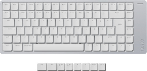 Lofree Flow 2 84 Silver Tastatur Nordisk hvit OE927Flow2 White 84 Surfer ISO EU