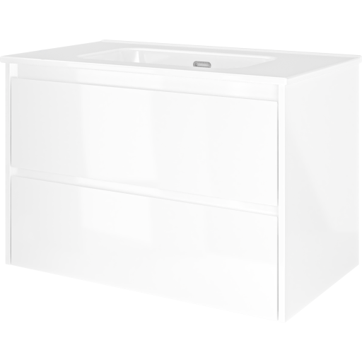 Sanibell Proline møbelpakke, uten armaturhull, 81x46 cm, hvit høyglans Sanibell Proline møbelpakke, uten armaturhull, 81x46 cm, hvit høyglans