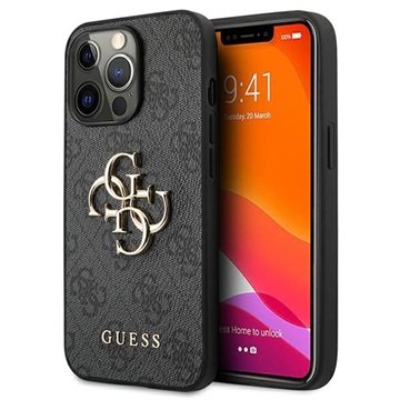 Guess Case For Iphone 13 Pro Max 6,7&Amp Amp Quot  Guhcp13x4gmggr Grey Hard Case 4G Big Metal Logo