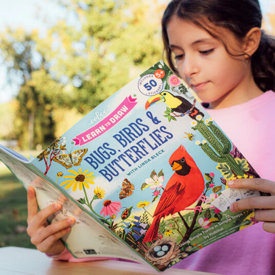 Eeboo Learn To Draw - Bugs, Birds & Butterflies - Multi/patterned - ONE SIZE