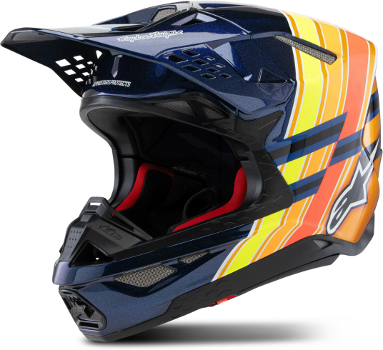 Alpinestars Crosshjelm S-M10 TLD Edition 25 ECE06 Mørkeblå Oransje Gul Rød