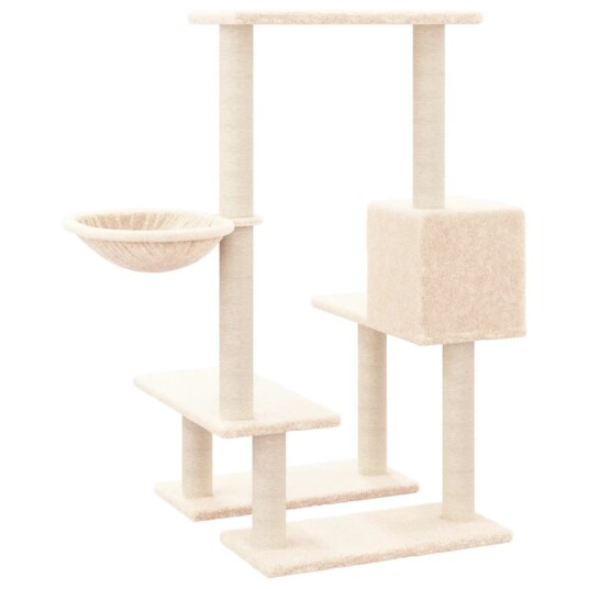  Kattetre Med Klorestolper I Sisal Kremhvit 94.5 cm