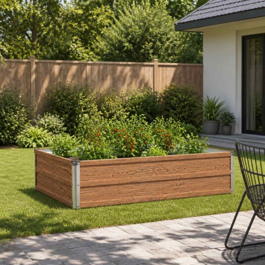 vidaXL Hevet Hagebed Treet Brown 100 x 80 x 24 cm kaldvalset stål