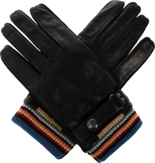 PS Paul Smith Men Glove Sig Stripe Cuff 79_BLACK L PS Paul Smith Men Glove Sig Stripe Cuff 79_BLACK L