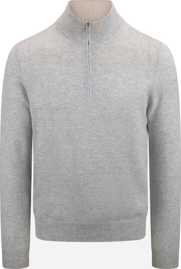Gran Sasso Half zip wool cashmere 54 grå herre