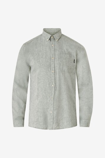 Lindbergh Skjorte Cotton/linen Shirt L/ GrĂžnn Lindbergh Skjorte Cotton/linen Shirt L/ GrĂžnn