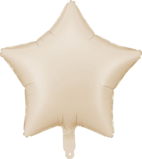 Stjerneformet Matt Beige Folieballong 48 cm