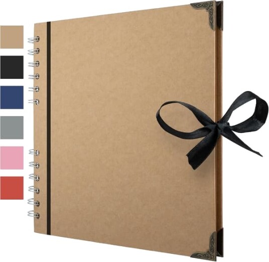 Fotoalbum For Utklippsbøker 60 Sider (21 x 21 cm) Brun Tykk Kraftpapir Utklippsbok Ideell For Dine Utklippsbøker Kunst- Og Håndverksprosjekter