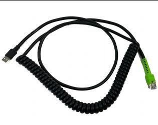 ZEBRA CABLE - SHIELDED USB: SERIES A 12ft. COILED BC1.2 HIGH CURRENT ,-30C