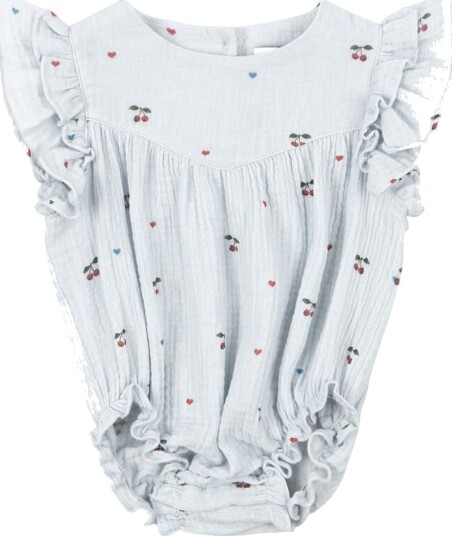 Konges Sløjd Coco romper til baby Cherry Blue Coeur (18 mnd) 18 mnd