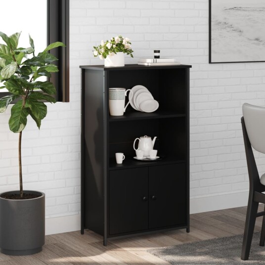 vidaXL Highboard svart 62x32x103,5 cm konstruert tre vidaXL Highboard svart 62x32x103,5 cm konstruert tre