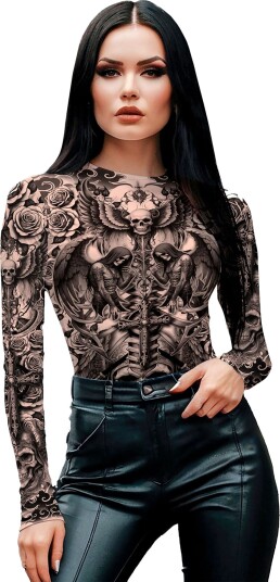 Fiestas Guirca Body Tatoveringer Dødningehode Medium 29446