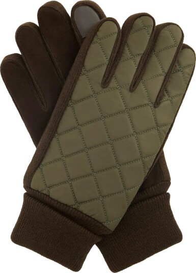 Barbour Barbour Magnus Quilt Gloves - FOREST/BROWN - L