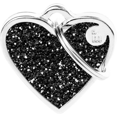 Myfamily Hjerte Glitter ID Tag 25x25 mm - Sort for Hundehalsbånd Myfamily Hjerte Glitter ID Tag 25x25 mm - Sort for Hundehalsbånd
