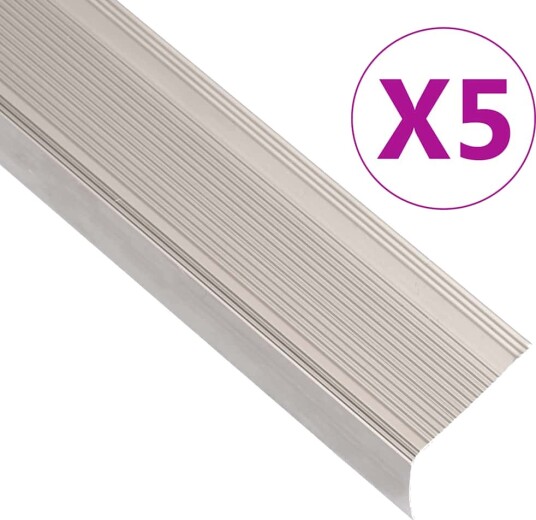  Trappeneser L form 5 stk aluminium 100 cm champagne