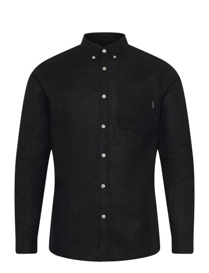 Lindbergh Cotton/Linen Shirt L/S Black XXL Lindbergh Cotton/Linen Shirt L/S Black XXL