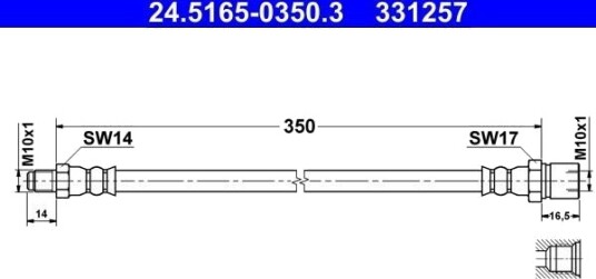ATE 24.5165 0350.3 Bremseslange