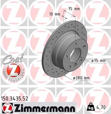 Bremseskive ZIMMERMANN 150.3435.52