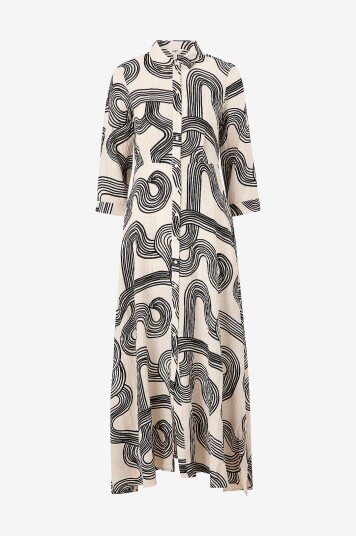 Object Maxikjole objAlli 3/4 Shirt Dress Grå