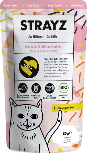 Strayz Våtfôr Økologisk Pose Økologisk And Og Økologisk Søtpotet 12 X 85 G