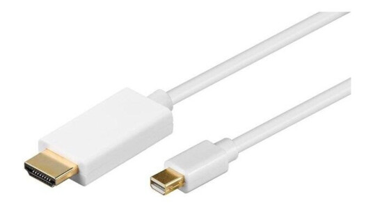 Pro Mini DisplayPort til HDMI Kabel 1m Hvit med Gullplatering Pro Mini DisplayPort til HDMI Kabel 1m Hvit med Gullplatering