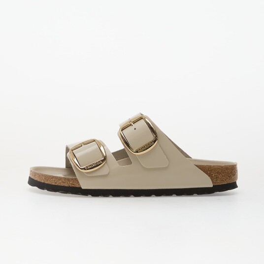 Joggesko Birkenstock Arizona Big Buckle Natural Leather Patent Women High-Shine Oyster EUR 39