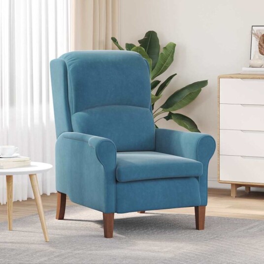 lenestol Blå 76 x 94 x 102 cm Fløyel lenestol Blå 76 x 94 x 102 cm Fløyel