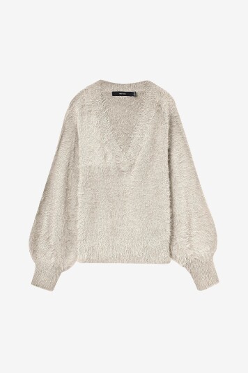 Vero Moda  Pullover vmPoilu LS V neck Pullover Boo Grå