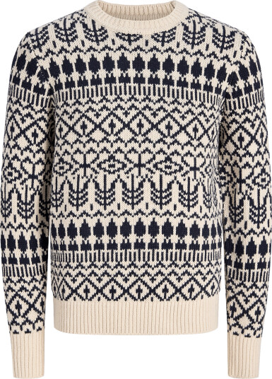 Jack & Jones Jprbluclark Knit Pattern Crew Neck Cream S Jack & Jones Jprbluclark Knit Pattern Crew Neck Cream S