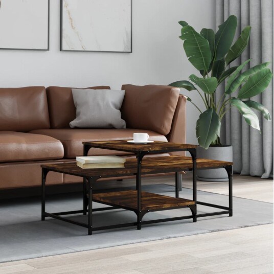  Salongbord røkt eik 102x60x45 cm konstruert tre 8721012124776